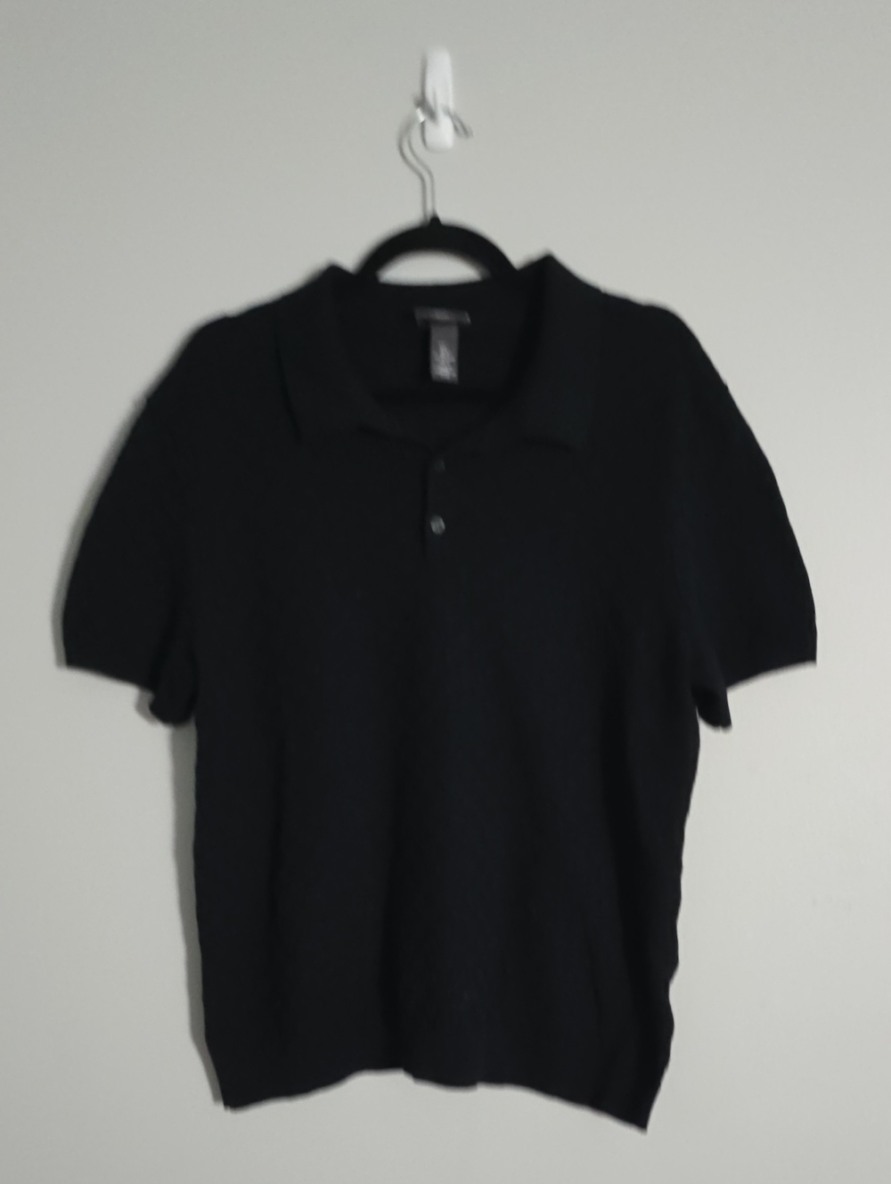 H&M Black Short-Sleeve Polo Knit